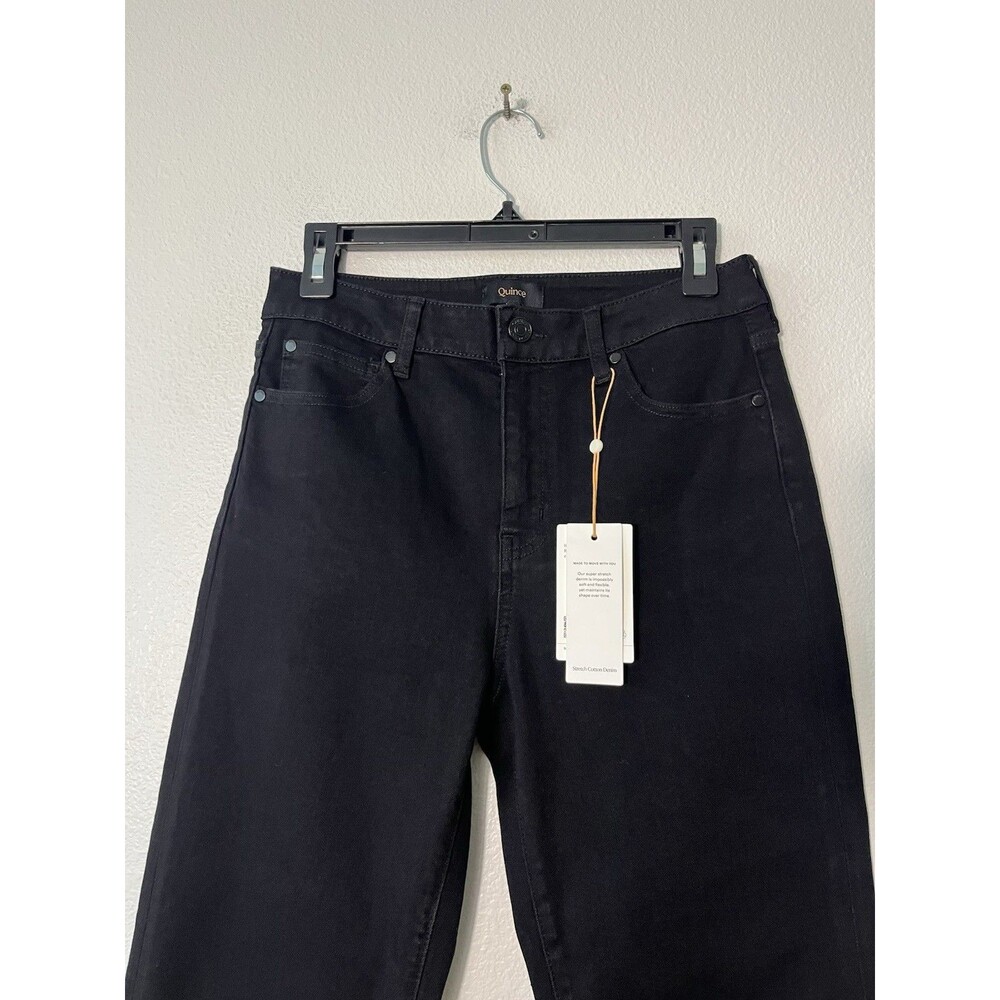 NEW Quince Bella Stretch High Rise Straight Jeans In Black Size 29 Ankle Length - Picture 5 of 9